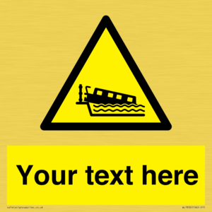 Custom warning grounding narrow boat on lock cill